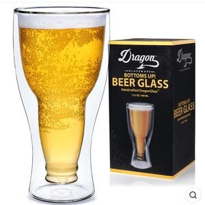 NWT Dragon Glassware Upside Down Beer Glass OS